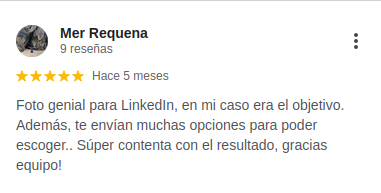 Captura de una reseña de Google de cliente