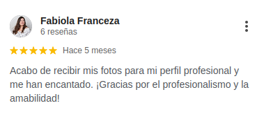 Captura de una reseña de Google de cliente